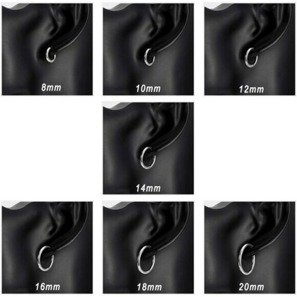 ⚡Sterling Silver Hoop Earrings for Women Men Small Classic Round Jewelry Gift - Picture 4 of 5